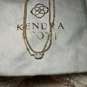 Kendra Scott Gold Emilie Multi strand Necklace with White Stone